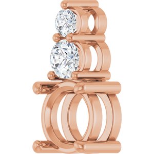 14K Rose Gold 7 mm Round 1/3 CTW Natural Diamond Semi-Set Pendant – image 4