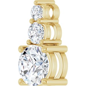 10K Yellow Gold 7 mm Round Pendant Mounting – image 3