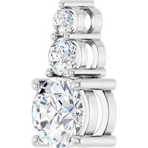 14K White Gold 7 mm Round 1/3 CTW Natural Diamond Semi-Set Pendant – image 3