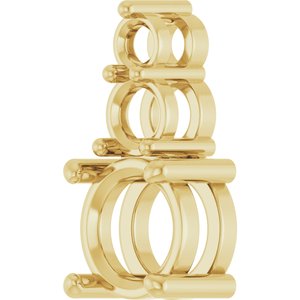 18K Yellow Gold 7 mm Round Pendant Mounting – image 4
