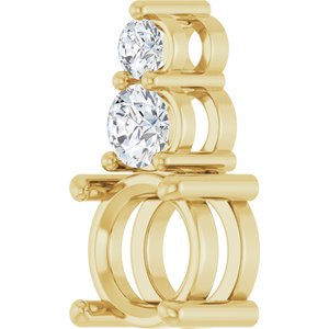 14K Yellow Gold 7 mm Round 1/3 CTW Natural Diamond Semi-Set Pendant – image 4
