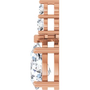 18K Rose Gold 12x7.5 mm Pear Pendant Mounting – image 5