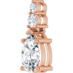 18K Rose Gold 12x7.5 mm Pear Pendant Mounting – image 3