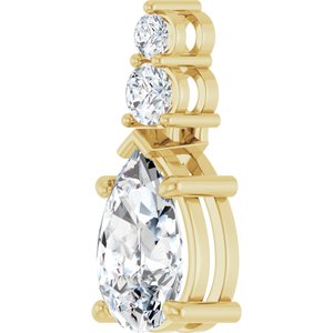 10K Yellow Gold 12x7.5 mm Pear Pendant Mounting – image 3
