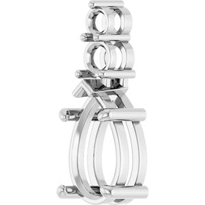 10K White Gold 12x7.5 mm Pear Pendant Mounting – image 4