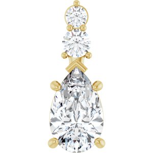 18K Yellow Gold 12x7.5 mm Pear Pendant Mounting