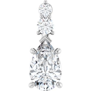 14K X1 White Gold 12x7.5 mm Pear Pendant Mounting