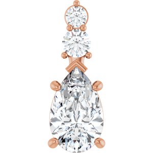 18K Rose Gold 12x7.5 mm Pear Pendant Mounting