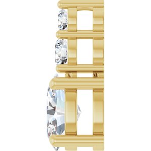 14K Yellow Gold 7.5x5.5 mm Oval 1/5 CTW Natural Diamond Semi-Set Pendant – image 5
