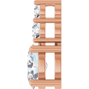 14K Rose Gold 7.5x5.5 mm Oval 1/5 CTW Natural Diamond Semi-Set Pendant – image 5