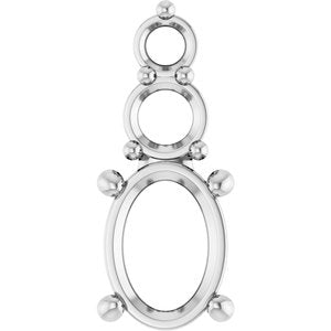 14K X1 White Gold 7.5x5.5 mm Oval Pendant Mounting – image 2