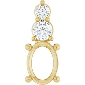 14K Yellow Gold 7.5x5.5 mm Oval 1/5 CTW Natural Diamond Semi-Set Pendant – image 2