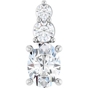 Platinum 7.5x5.5 mm Oval Pendant Mounting