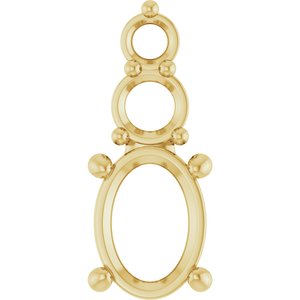10K Yellow Gold 7.5x5.5 mm Oval Pendant Mounting – image 2