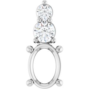 14K White Gold 7.5x5.5 mm Oval 1/5 CTW Lab-Grown Diamond Semi-Set Pendant – image 2