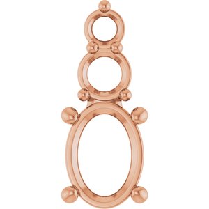 18K Rose Gold 7.5x5.5 mm Oval Pendant Mounting – image 2