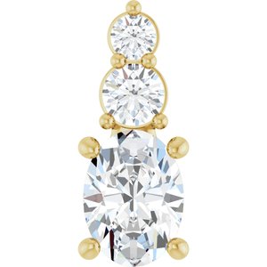 10K Yellow Gold 7.5x5.5 mm Oval Pendant Mounting