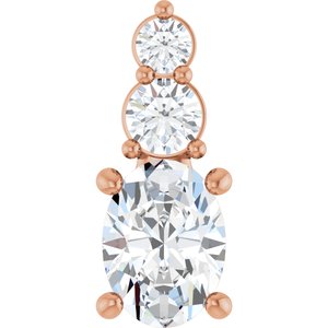 18K Rose Gold 7.5x5.5 mm Oval Pendant Mounting