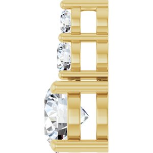 14K Yellow Gold 7 mm Round 1/4 CTW Lab-Grown Diamond Semi-Set Pendant – image 5