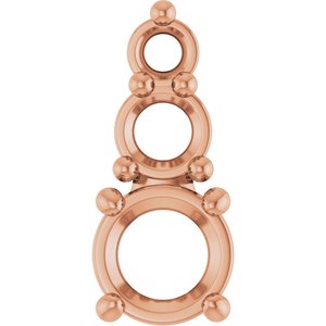 18K Rose Gold 3.8 mm Round Pendant Mounting – image 2