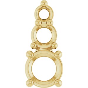 14K Yellow Gold 3.8 mm Round Pendant Mounting – image 2