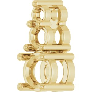 18K Yellow Gold 3.8 mm Round Pendant Mounting – image 4