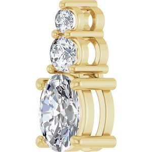 14K Yellow Gold 7x5 mm Oval 1/6 CTW Lab-Grown Diamond Semi-Set Pendant – image 3