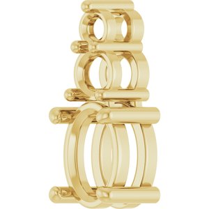 10K Yellow Gold 7x5 mm Oval Pendant Mounting – image 4