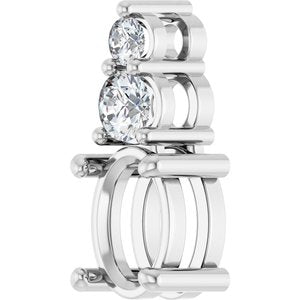 14K White Gold 7x5 mm Oval 1/6 CTW Natural Diamond Semi-Set Pendant – image 4