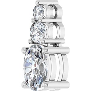 14K White Gold 7x5 mm Oval 1/6 CTW Lab-Grown Diamond Semi-Set Pendant – image 3