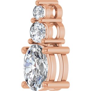 14K Rose Gold 7x5 mm Oval 1/6 CTW Natural Diamond Semi-Set Pendant – image 3