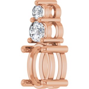 14K Rose Gold 7x5 mm Oval 1/6 CTW Lab-Grown Diamond Semi-Set Pendant – image 4