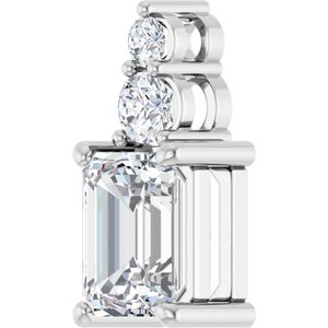 Platinum 8x6 mm Emerald Pendant Mounting – image 3