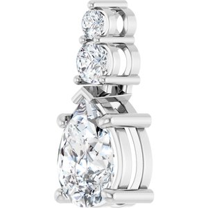 18K White Gold 10x7 mm Pear Pendant Mounting – image 3