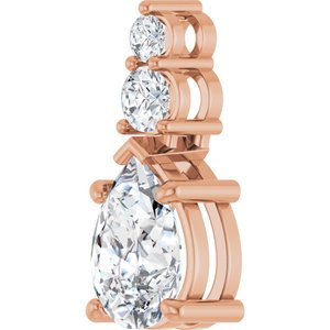 10K Rose Gold 10x7 mm Pear Pendant Mounting – image 3