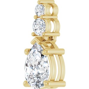 14K Yellow Gold 10x7 mm Pear Pendant Mounting – image 3