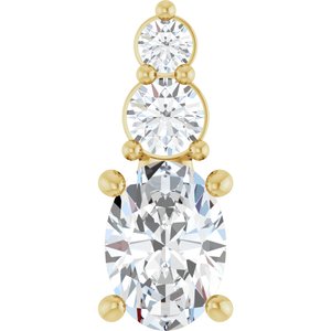 10K Yellow Gold 7x5 mm Oval Pendant Mounting