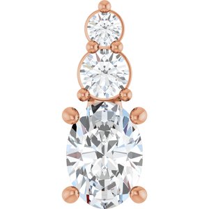 14K Rose Gold 7x5 mm Oval Pendant Mounting