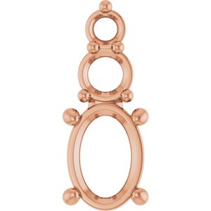 18K Rose Gold 7x5 mm Oval Pendant Mounting – image 2
