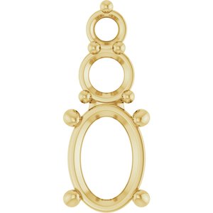 18K Yellow Gold 7x5 mm Oval Pendant Mounting – image 2