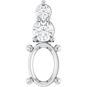 14K White Gold 7x5 mm Oval 1/6 CTW Lab-Grown Diamond Semi-Set Pendant – image 2