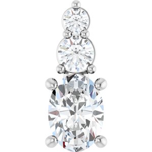 14K X1 White Gold 7x5 mm Oval Pendant Mounting