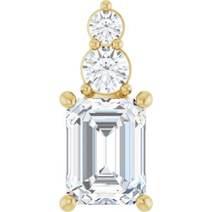 10K Yellow Gold 8x6 mm Emerald Pendant Mounting