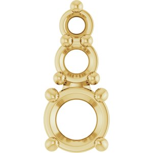 14K Yellow Gold 3.2 mm Round Pendant Mounting – image 2