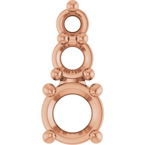 10K Rose Gold 3.2 mm Round Pendant Mounting – image 2