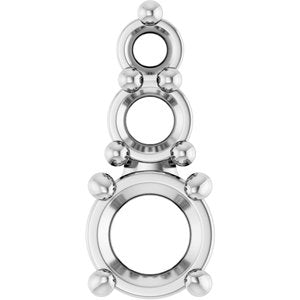 14K White Gold 3.2 mm Round Pendant Mounting – image 2