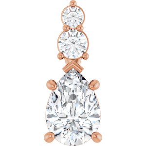 10K Rose Gold 10x7 mm Pear Pendant Mounting
