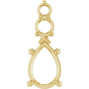 14K Yellow Gold 10x7 mm Pear Pendant Mounting – image 2