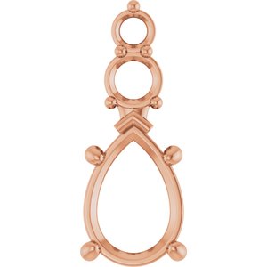 18K Rose Gold 10x7 mm Pear Pendant Mounting – image 2