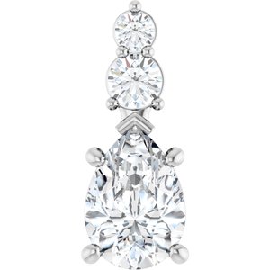 18K White Gold 10x7 mm Pear Pendant Mounting